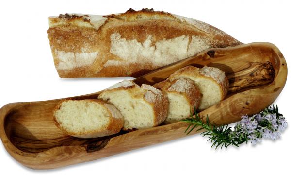 Brotkorb aus Olivenholz für Baguette